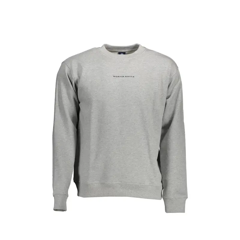 Felpa Maniche Lunghe Uomo Grigia Stampa Logo Grigio