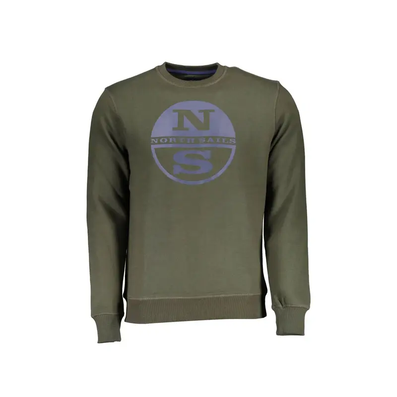 Felpa Maniche Lunghe Uomo Verde Stampa Logo