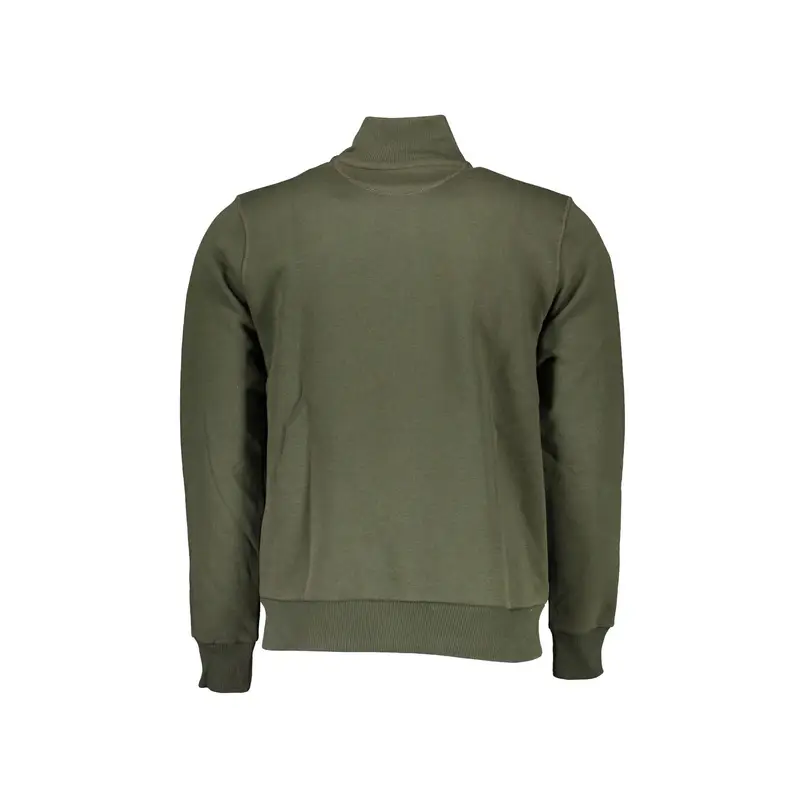 Felpa Maniche Lunghe Uomo Verde Zip miniatura 2