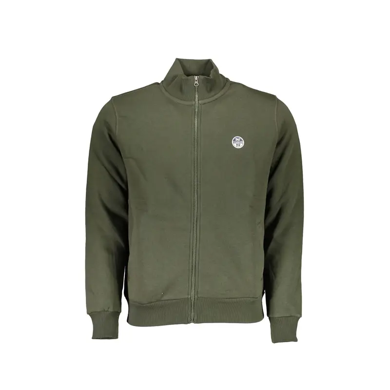 Felpa Maniche Lunghe Uomo Verde Zip