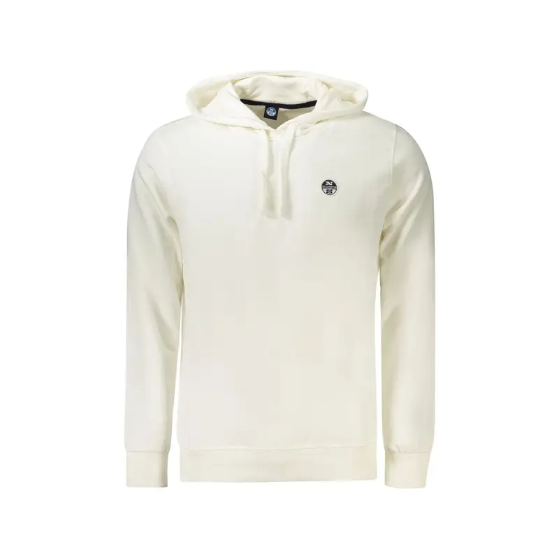 Felpa Uomo Bianca con Cappuccio in Cotone Garzato Bianco