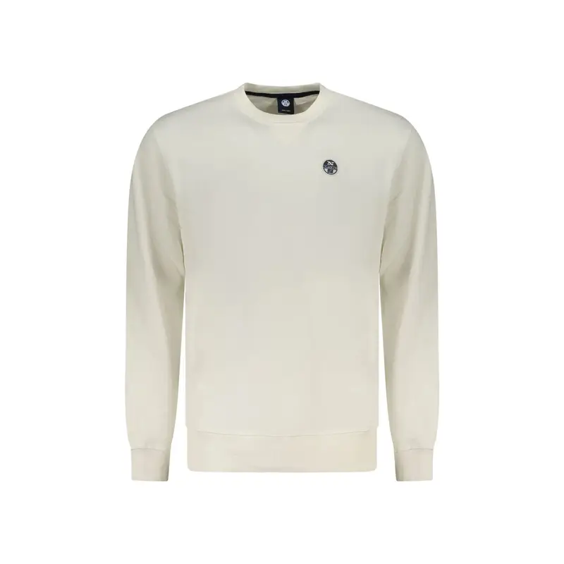 Felpa Uomo Bianca Girocollo con Logo Bianco