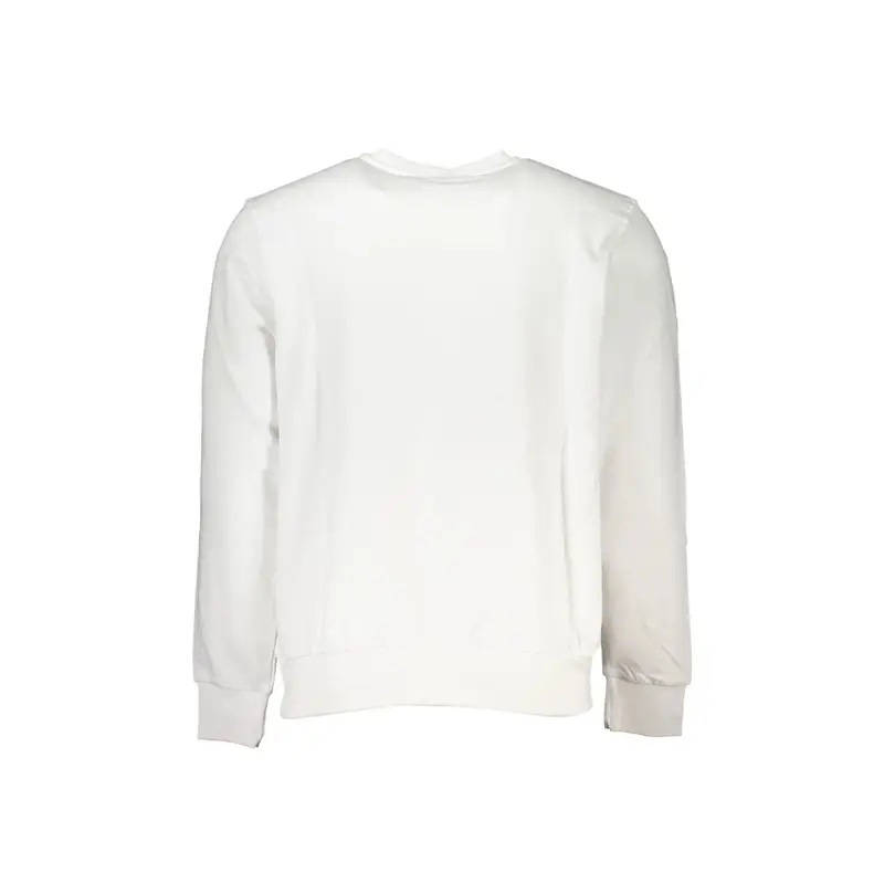 Felpa Uomo Bianca Girocollo in Cotone Garzato Bianco miniatura 2