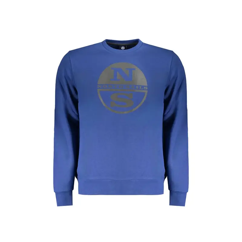 Felpa Uomo Blu Girocollo con Logo