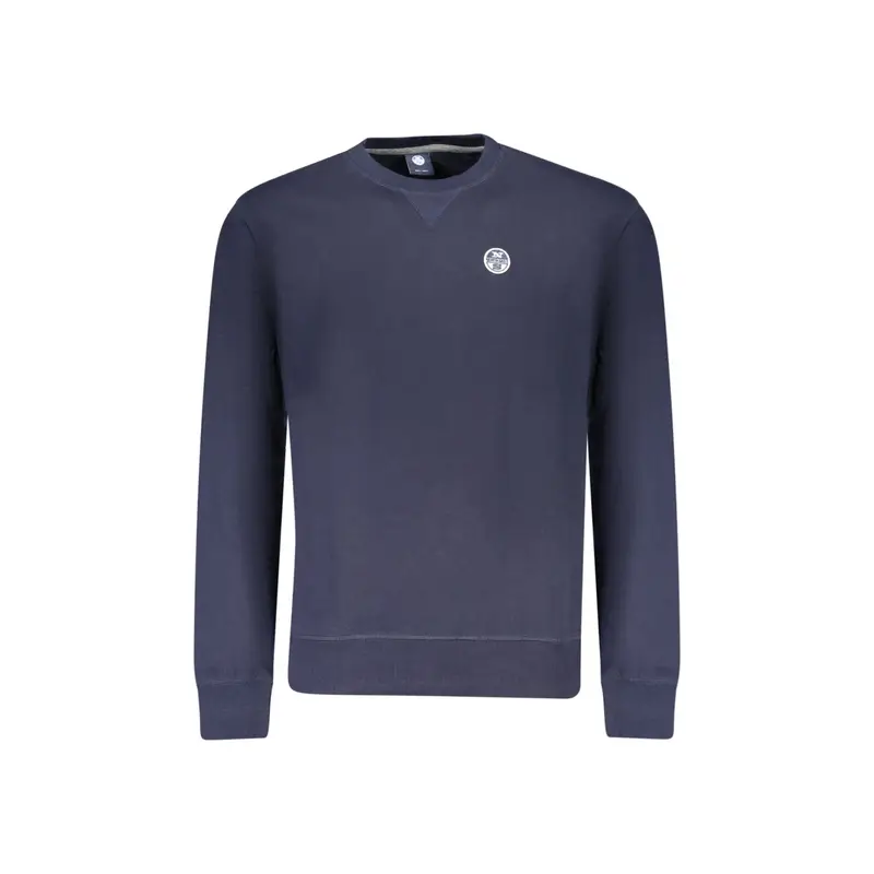 Felpa Uomo Blu Girocollo con Logo