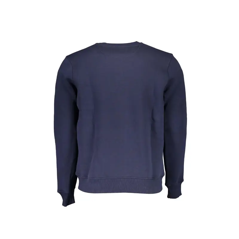 Felpa Uomo Blu Girocollo con Stampa miniatura 2