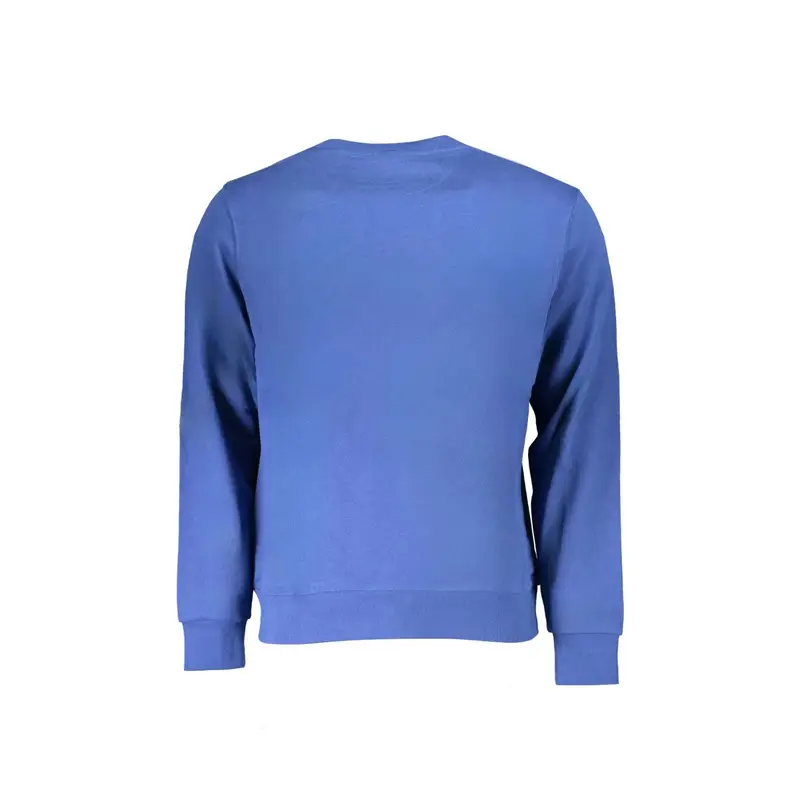 Felpa Uomo Blu Girocollo Garzata miniatura 2