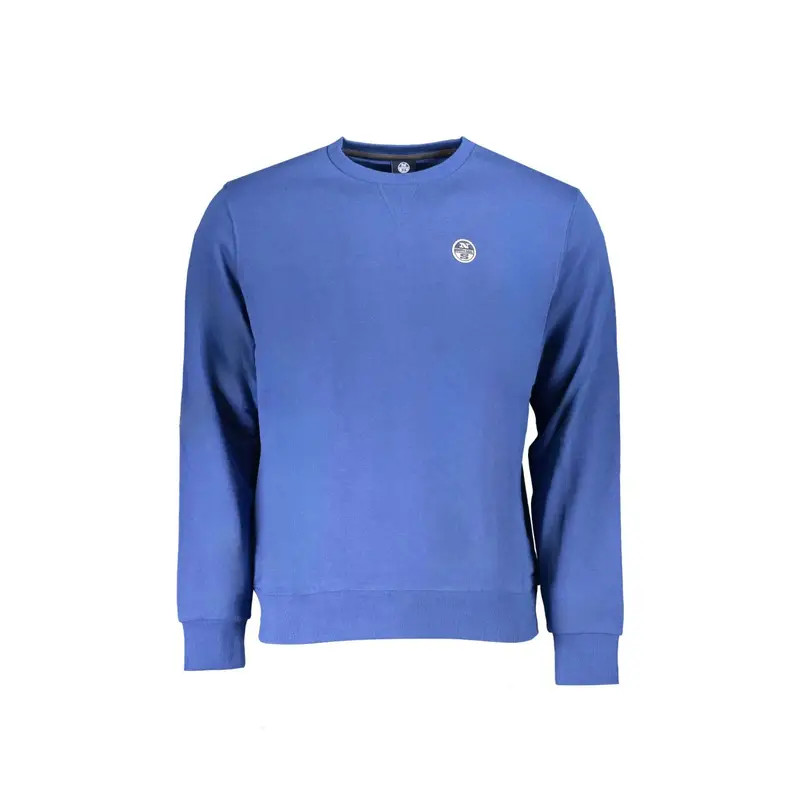 Felpa Uomo Blu Girocollo Garzata