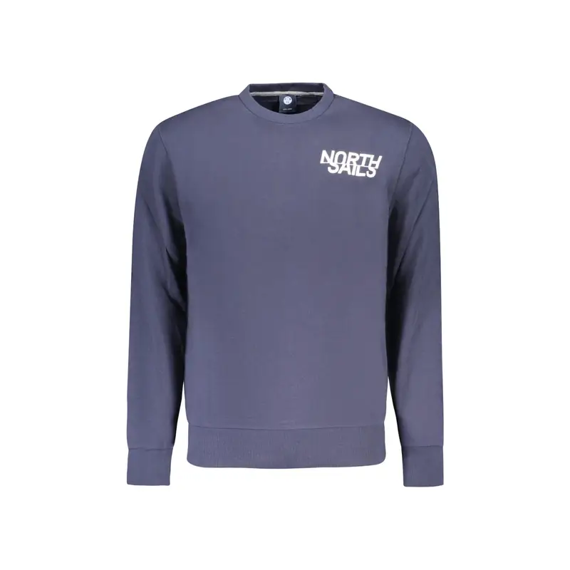 Felpa Uomo Blu Girocollo Garzata