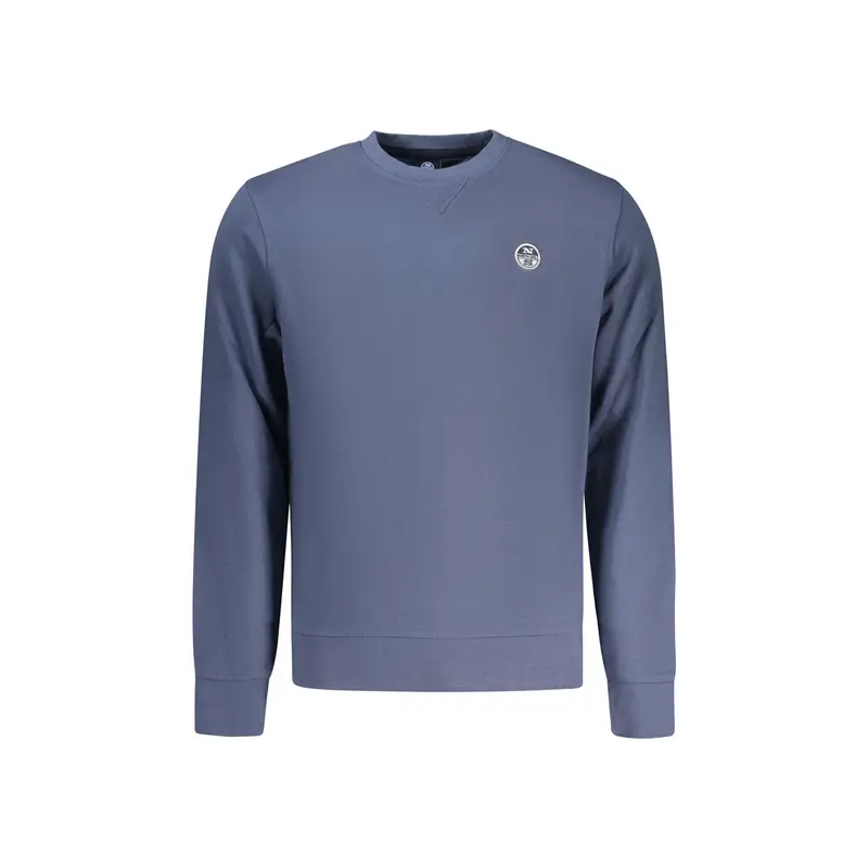 Felpa Uomo Blu Girocollo Garzata Logo