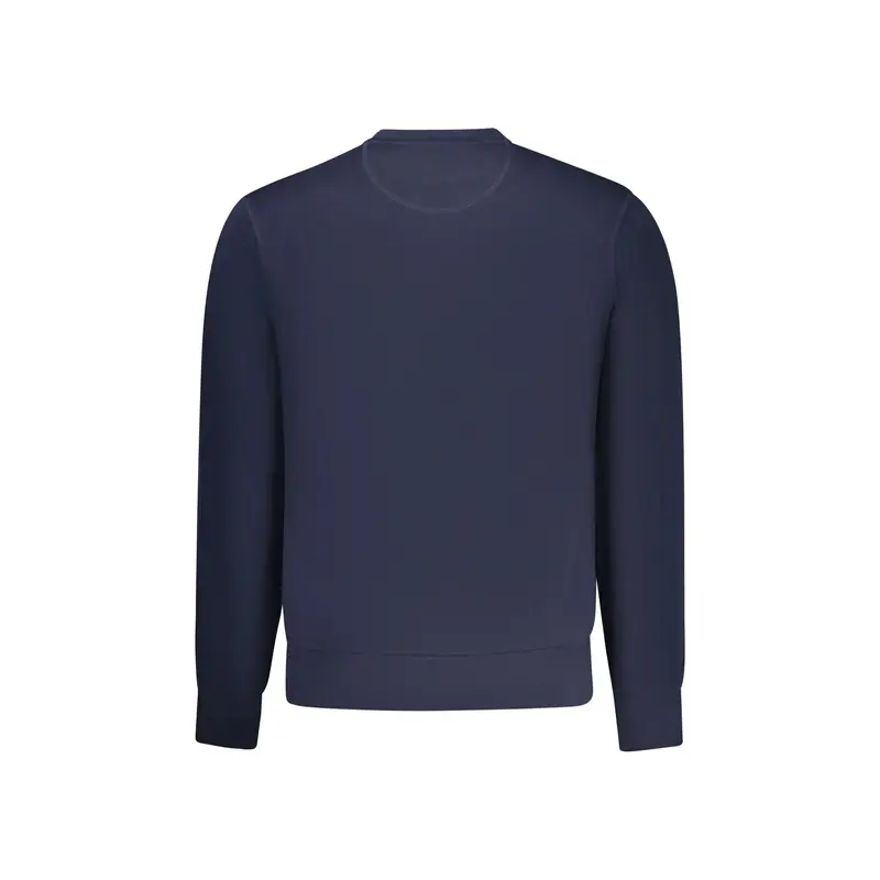 Felpa Uomo Blu Girocollo Garzata Logo miniatura 2