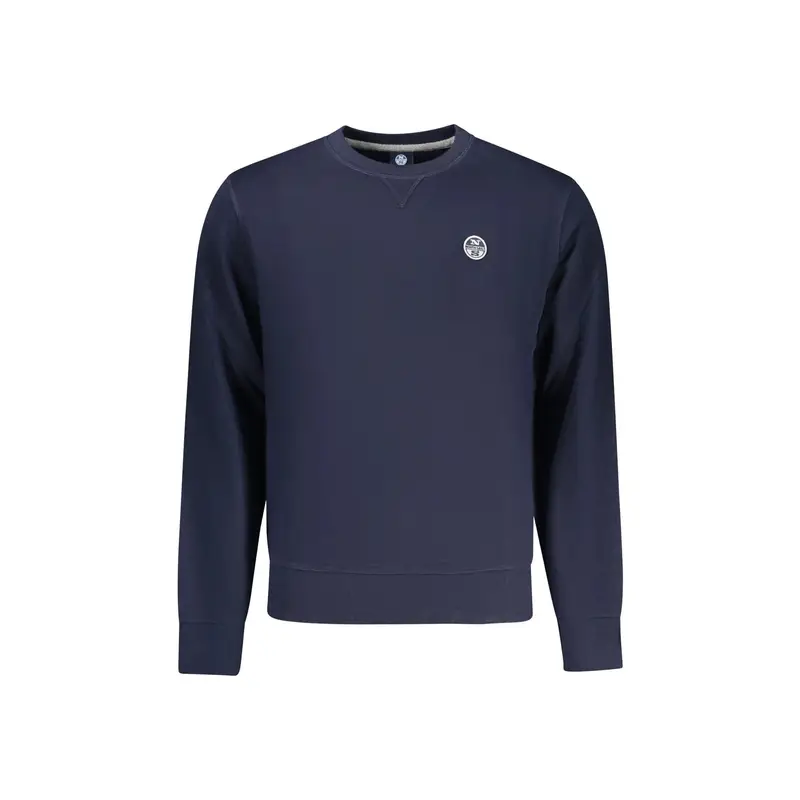 Felpa Uomo Blu Girocollo Garzata Logo