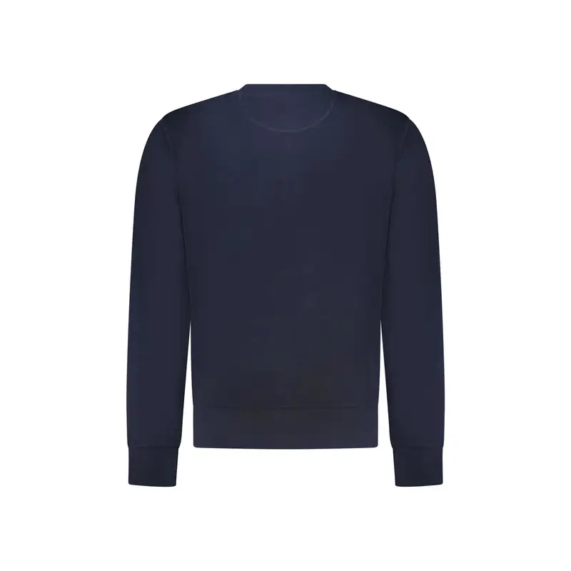 Felpa Uomo Blu Girocollo Garzata Stampa Logo miniatura 2