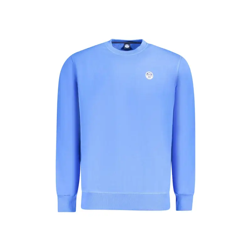 Felpa Uomo Blu Girocollo in Cotone