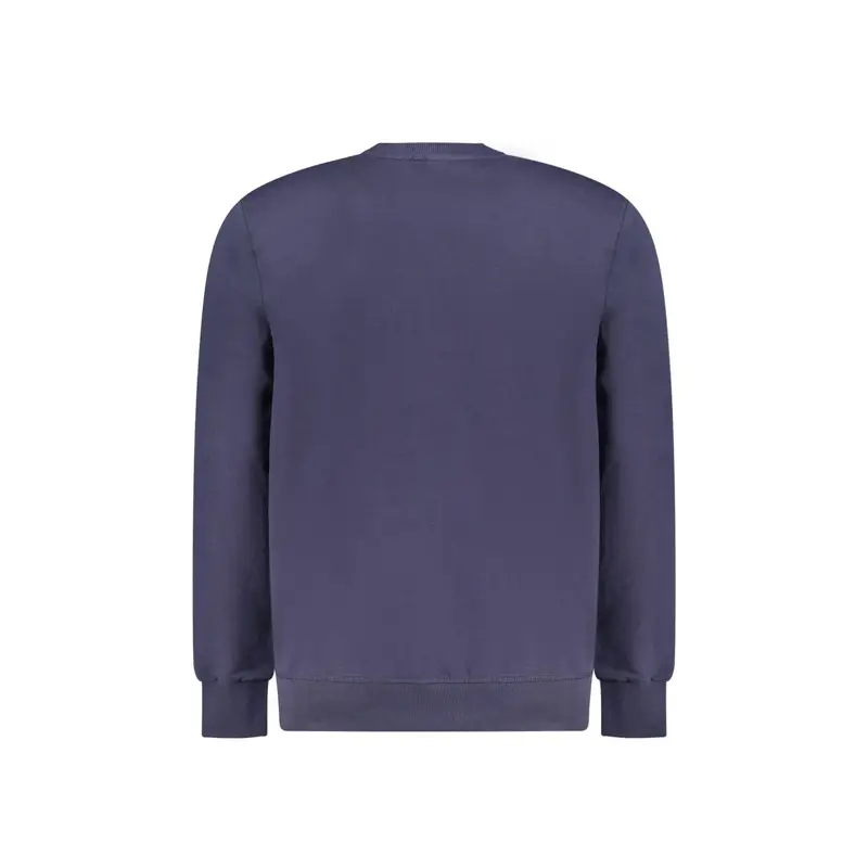 Felpa Uomo Blu Girocollo in Cotone miniatura 2