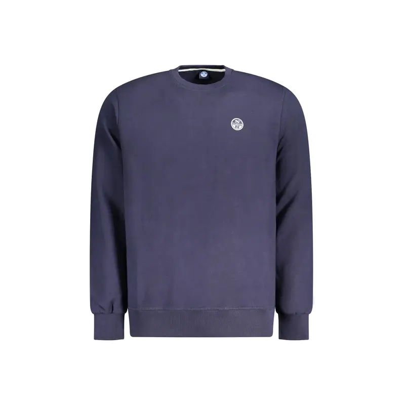 Felpa Uomo Blu Girocollo in Cotone