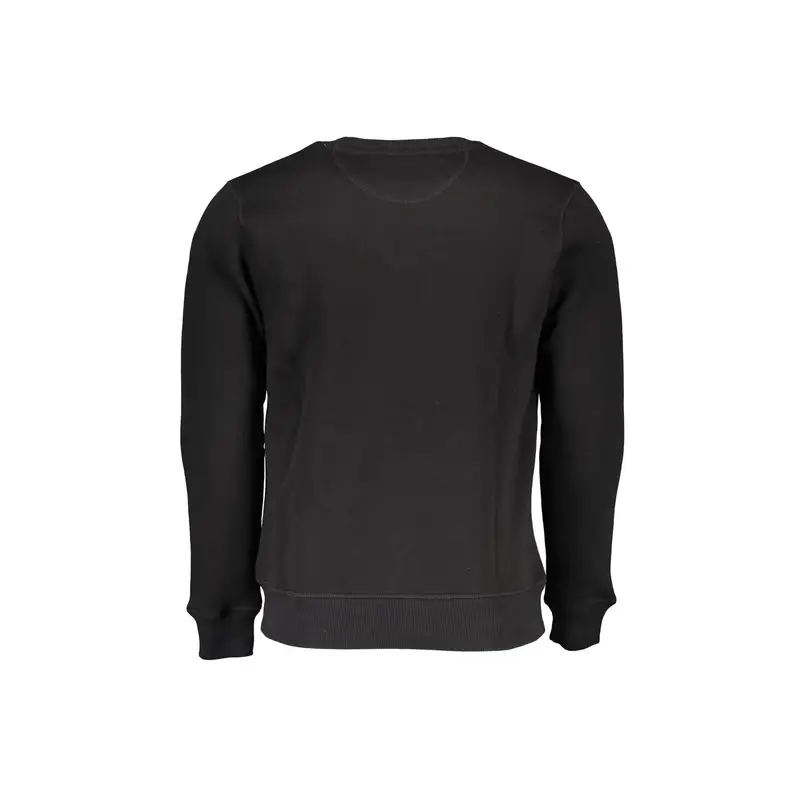 Felpa Uomo Nera Girocollo con Stampa Nero miniatura 2