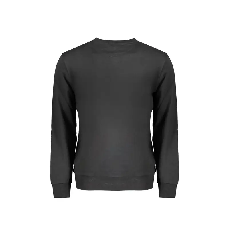 Felpa Uomo Nera Girocollo Garzata Nero miniatura 2