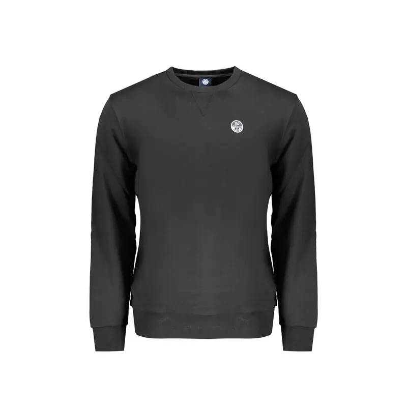 Felpa Uomo Nera Girocollo Garzata Nero