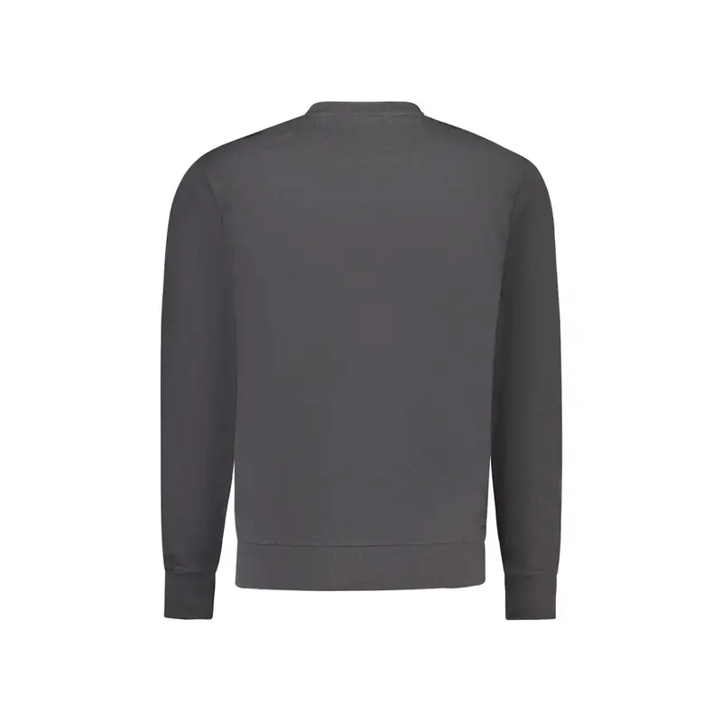 Felpa Uomo Nera Girocollo Garzata Nero miniatura 2