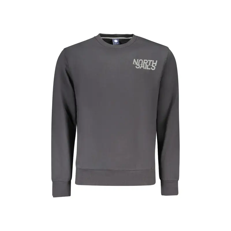 Felpa Uomo Nera Girocollo Garzata Nero