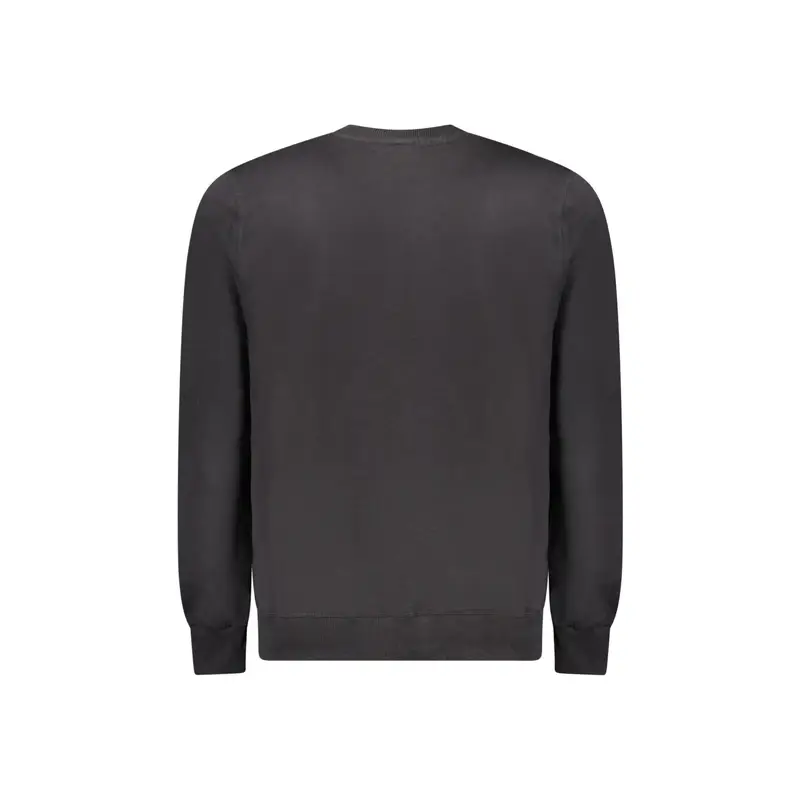 Felpa Uomo Nera Girocollo in Cotone Nero miniatura 2