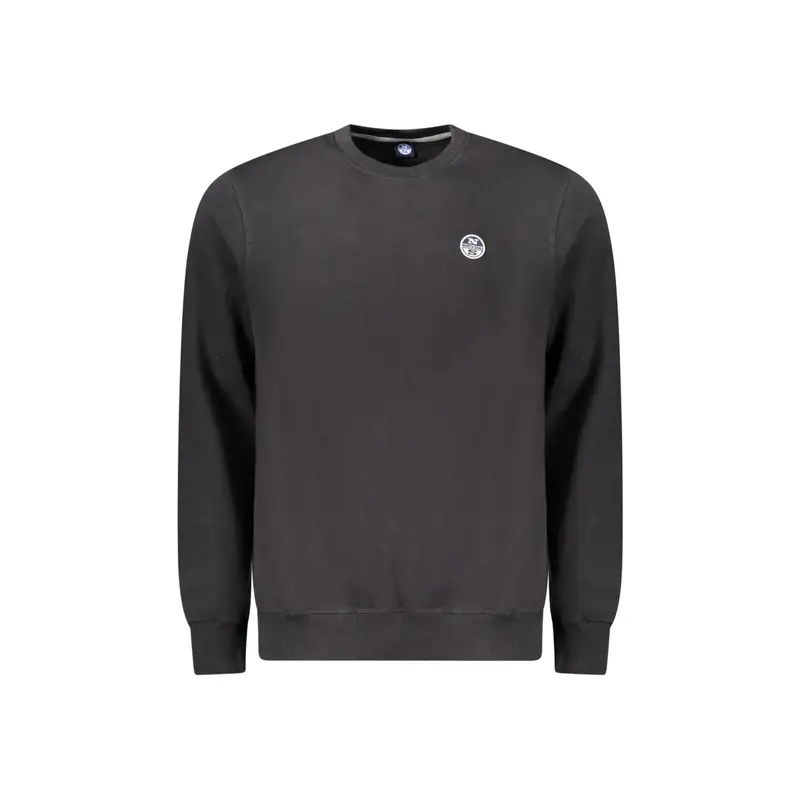 Felpa Uomo Nera Girocollo in Cotone Nero