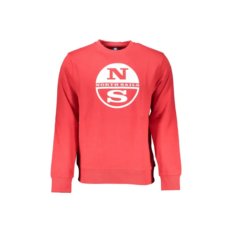 Felpa Uomo Rossa Girocollo in Cotone Garzato Rosso