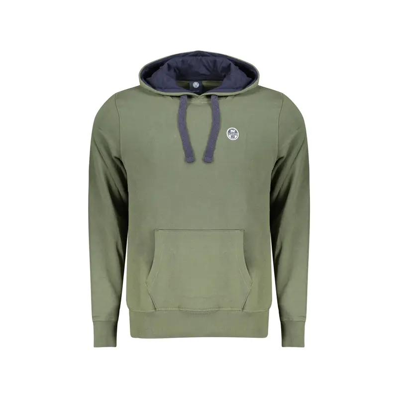 Felpa Uomo Verde con Cappuccio e Tascone
