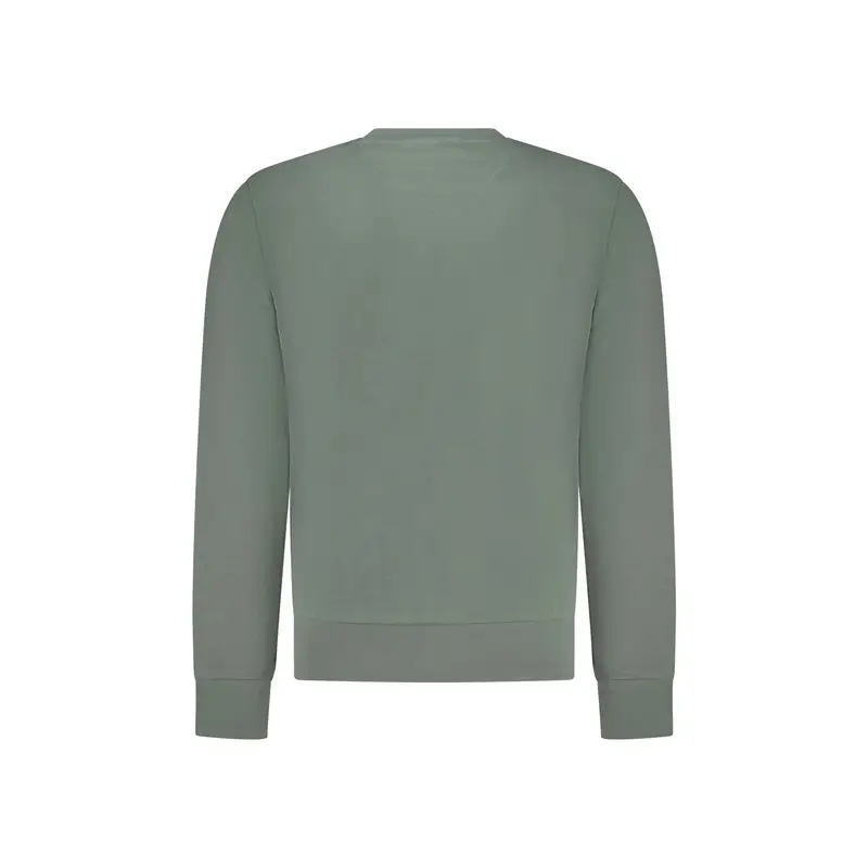 Felpa Uomo Verde Girocollo Garzata Stampa Logo miniatura 2