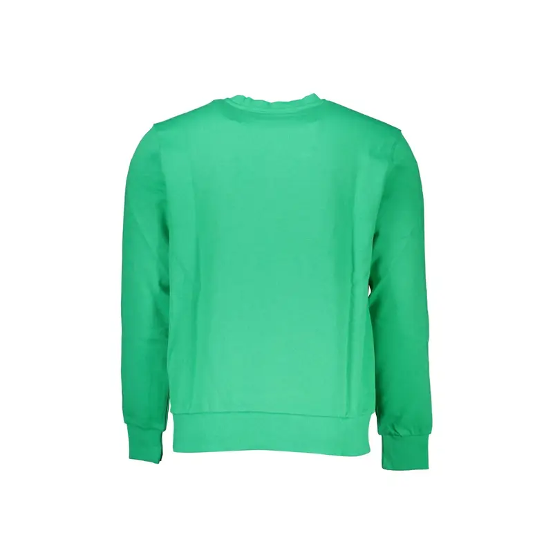 Felpa Uomo Verde Girocollo in Cotone Garzato miniatura 2