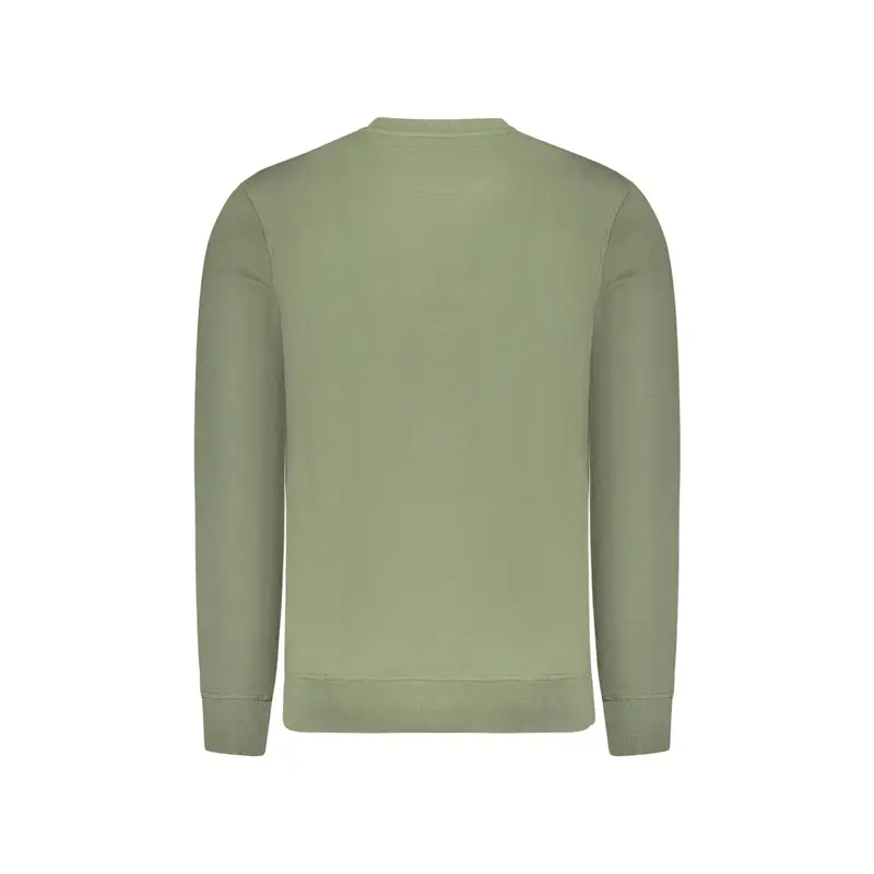 Felpa Uomo Verde Girocollo in Cotone Garzato miniatura 2