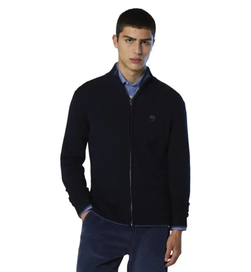 Full Zip 7GG Knitwear M - maglione - uomo Blue