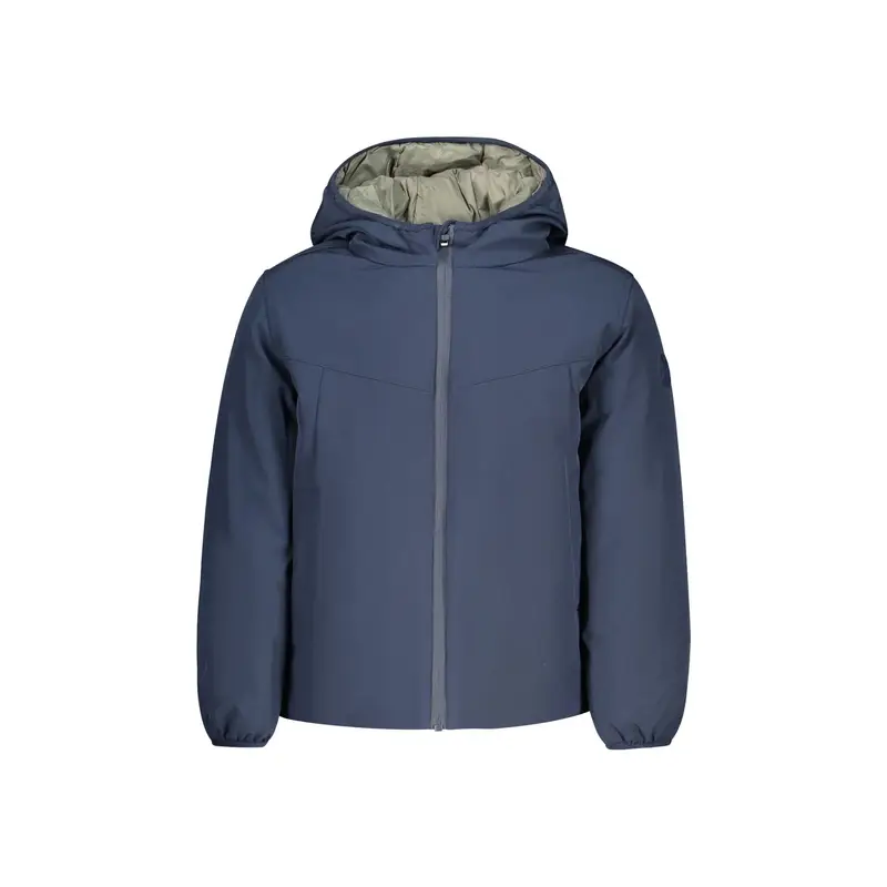 Giubbotto Bambino Blu con Cappuccio Water Resistant Logo