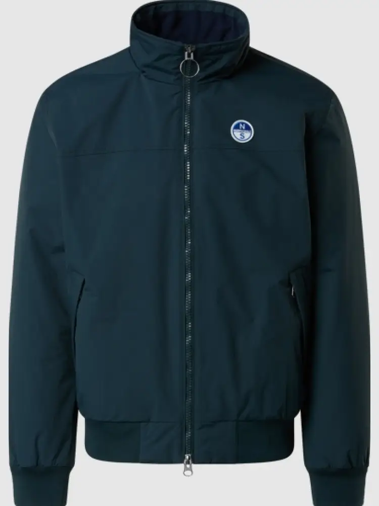 giubbotto blu original sailor con polsini e mini logo lettering laterale