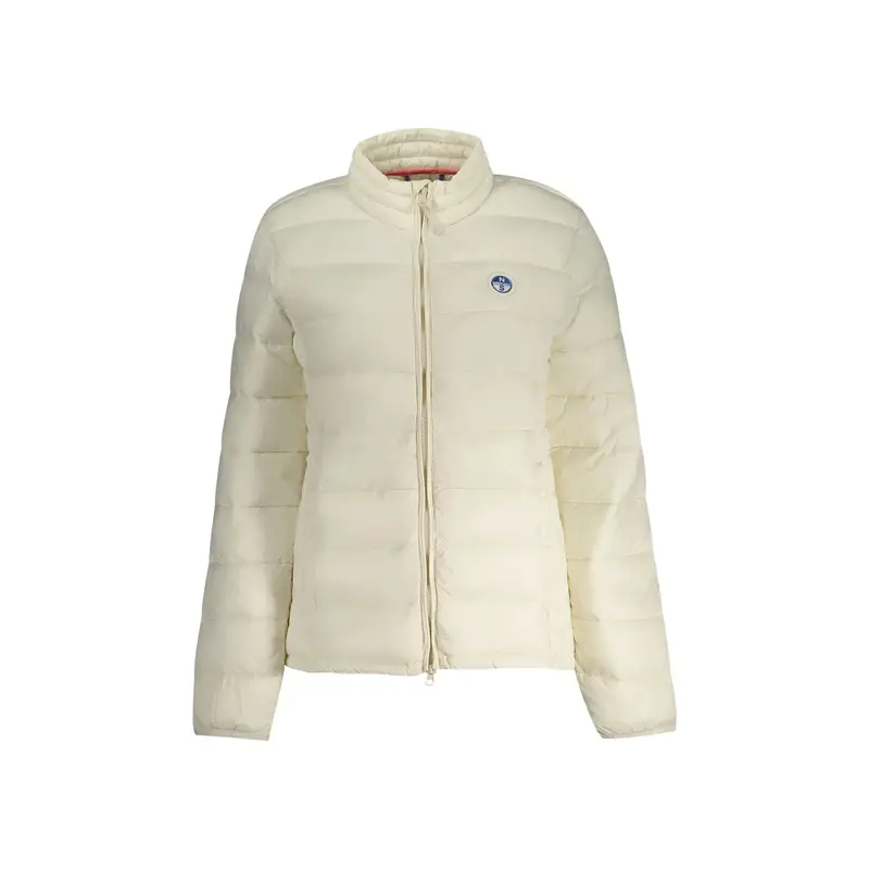 Giubbotto Donna Bianco con Zip e Logo