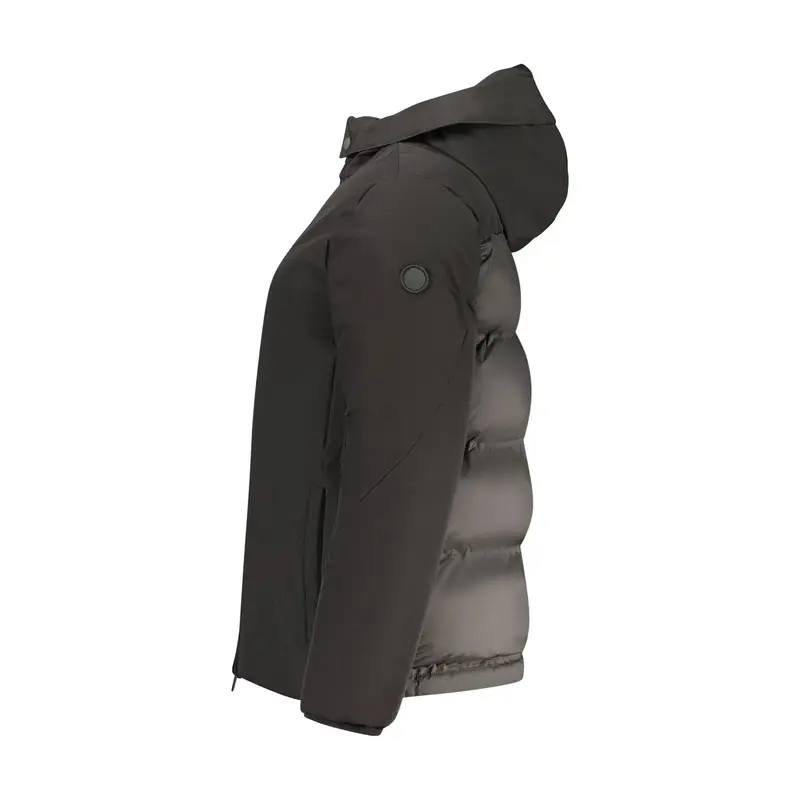 Giubbotto Donna Cappuccio Zip Tasche Ocean Positive Logo Nero miniatura 3