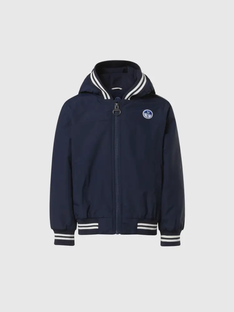 giubbotto kids/junior sailor in nylon blu con cappuccio