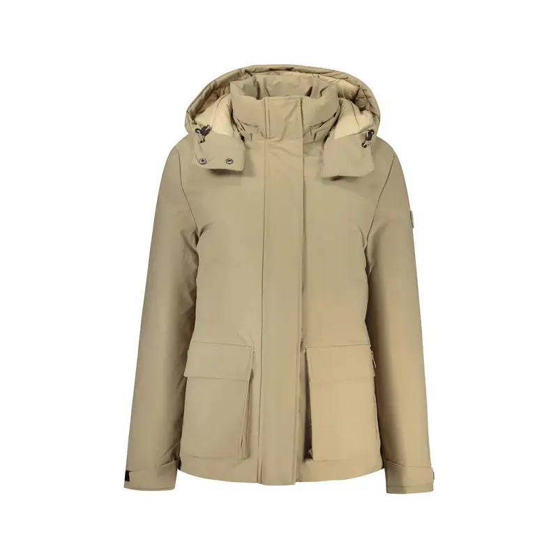 Giubbotto Maniche Lunghe Donna Marrone Zip