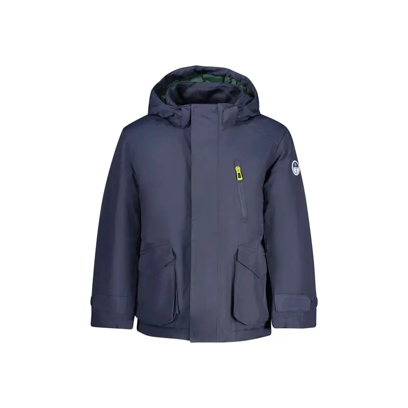 Giubbotto Maniche Lunghe Unisex Blu Cappuccio Removibile