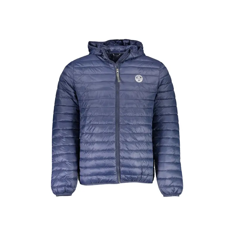 Giubbotto Uomo Blu con Cappuccio e Logo