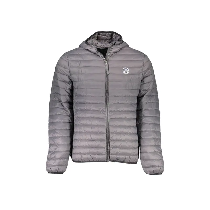 Giubbotto Uomo Grigio con Cappuccio e Logo