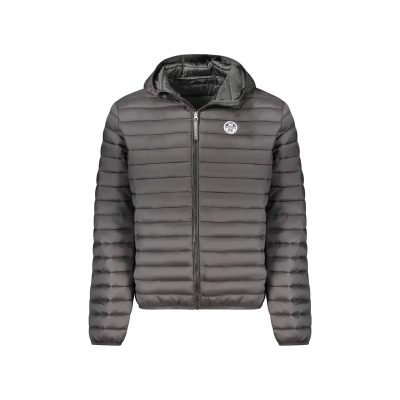 Giubbotto Uomo Nero con Cappuccio e Logo