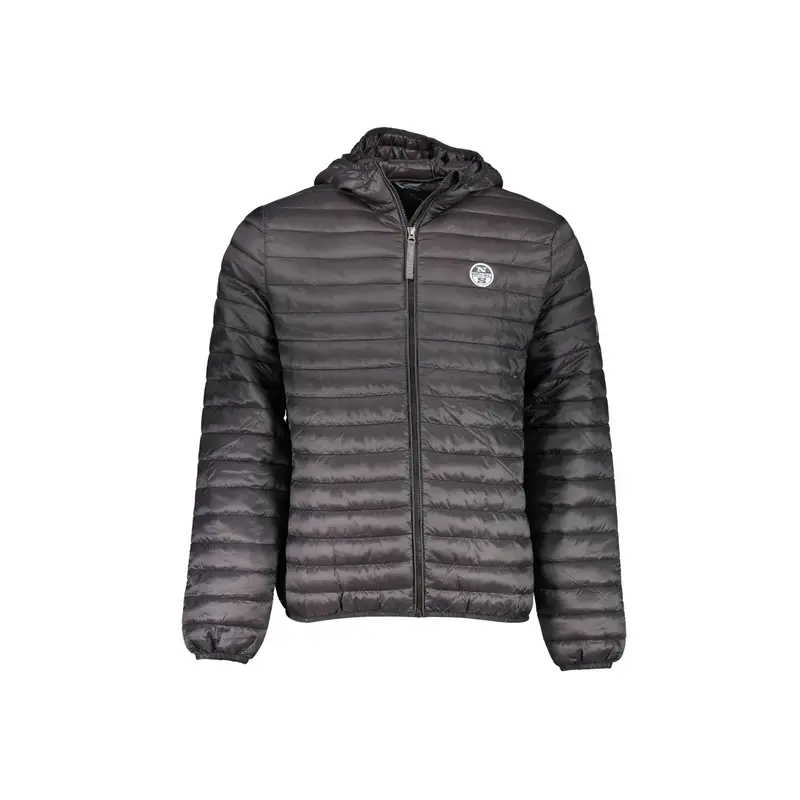 Giubbotto Uomo Nero con Cappuccio e Logo