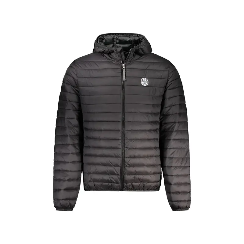 Giubbotto Uomo Nero con Cappuccio e Logo