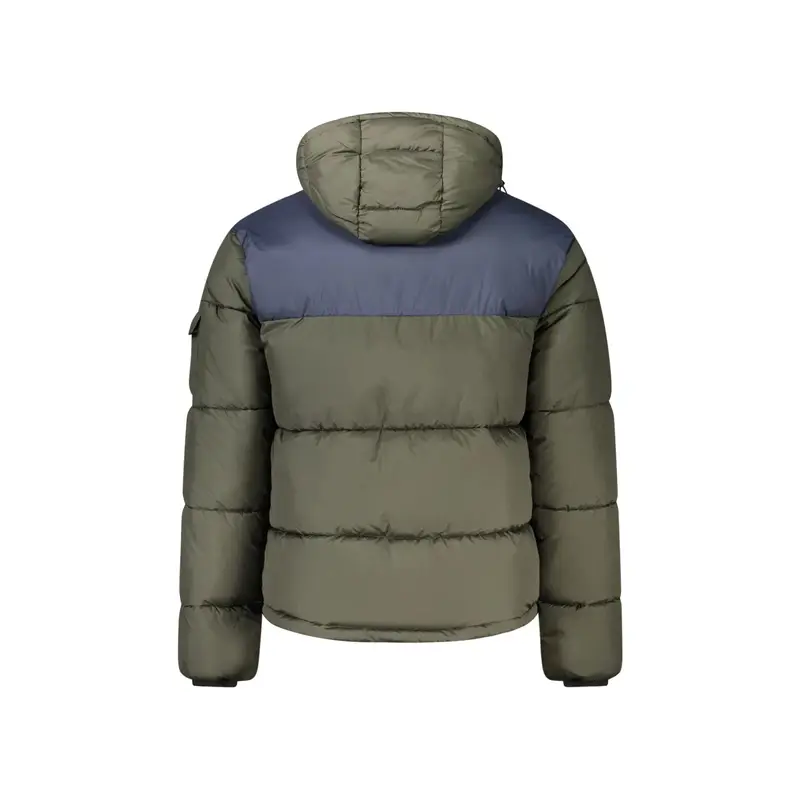 Giubbotto Uomo Verde con Cappuccio Removibile e Dettagli a Contrasto miniatura 2