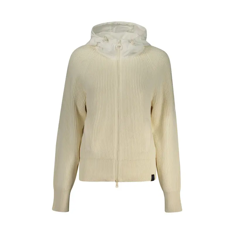 Maglia Cardigan Donna Bianco Zip Logo