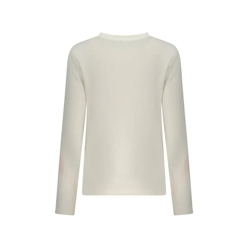 Maglia Donna Bianca Girocollo 1 Bottone Logo Bianco miniatura 2