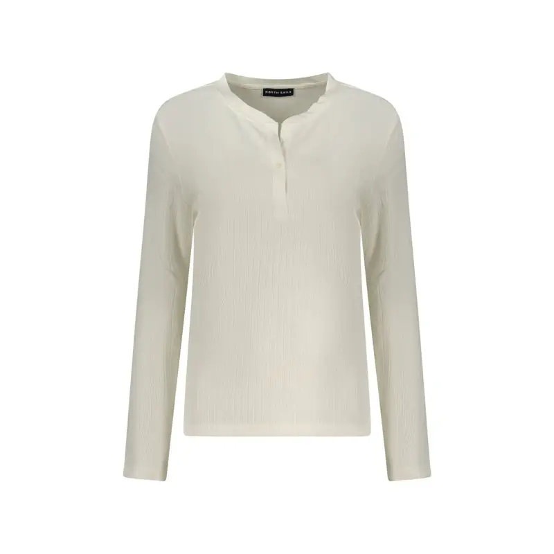 Maglia Donna Bianca Girocollo 1 Bottone Logo Bianco