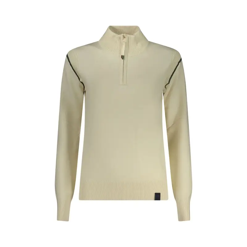 Maglia Donna Bianca Mezza Zip Bianco